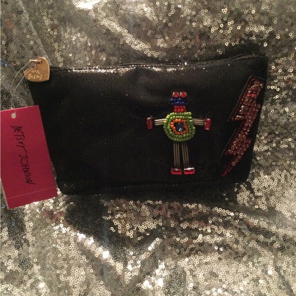 NWT Betsey Johnson Beaded Make-up Bag - Picture 2 of 5